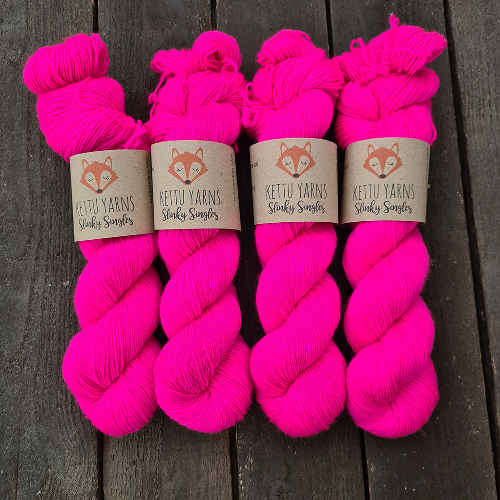 Kettu Yarns - Slinky Singles - Hot Pink - 100 g