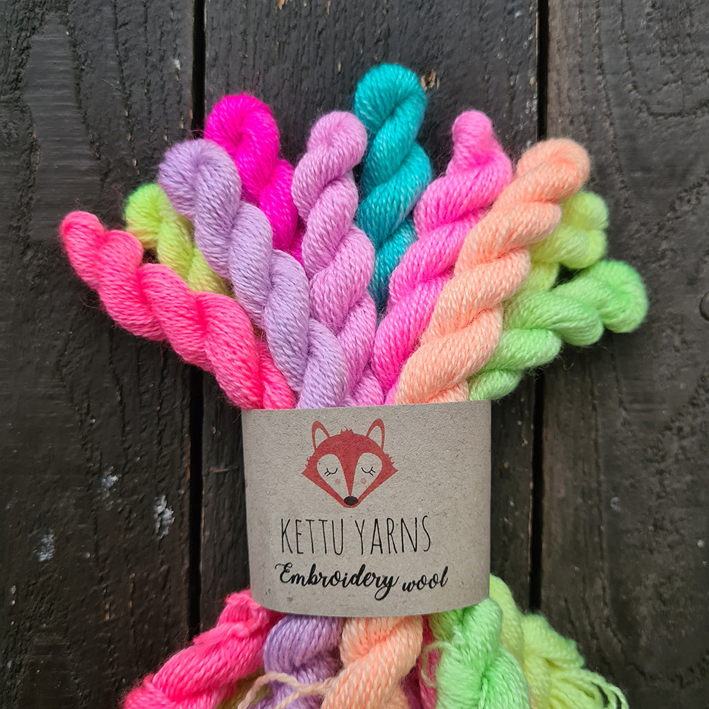 Kettu Yarns - Embroidery Wool - Summer Neons Collection - 30 g