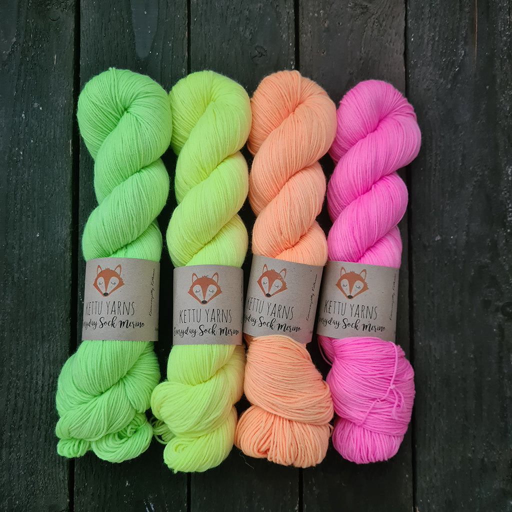 Kettu Yarns Autumn Neon Rulebreaker lankasetti - 400 g