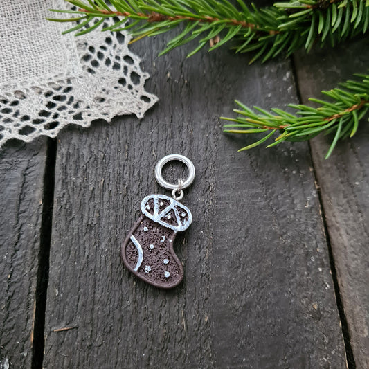 Gingerbread Stocking #1 - handmade stitch marker