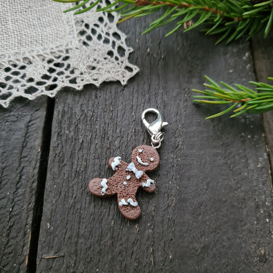 Gingerbread man #2 - handmade stitch marker