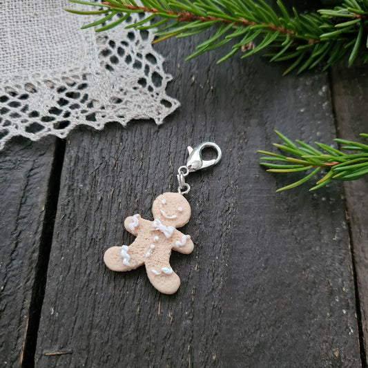 Gingerbread man #4 - handmade stitch marker