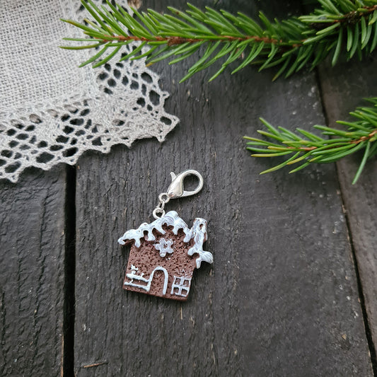 Gingerbread house #2 - handmade stitch marker