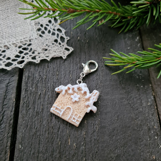 Gingerbread house #4 - handmade stitch marker