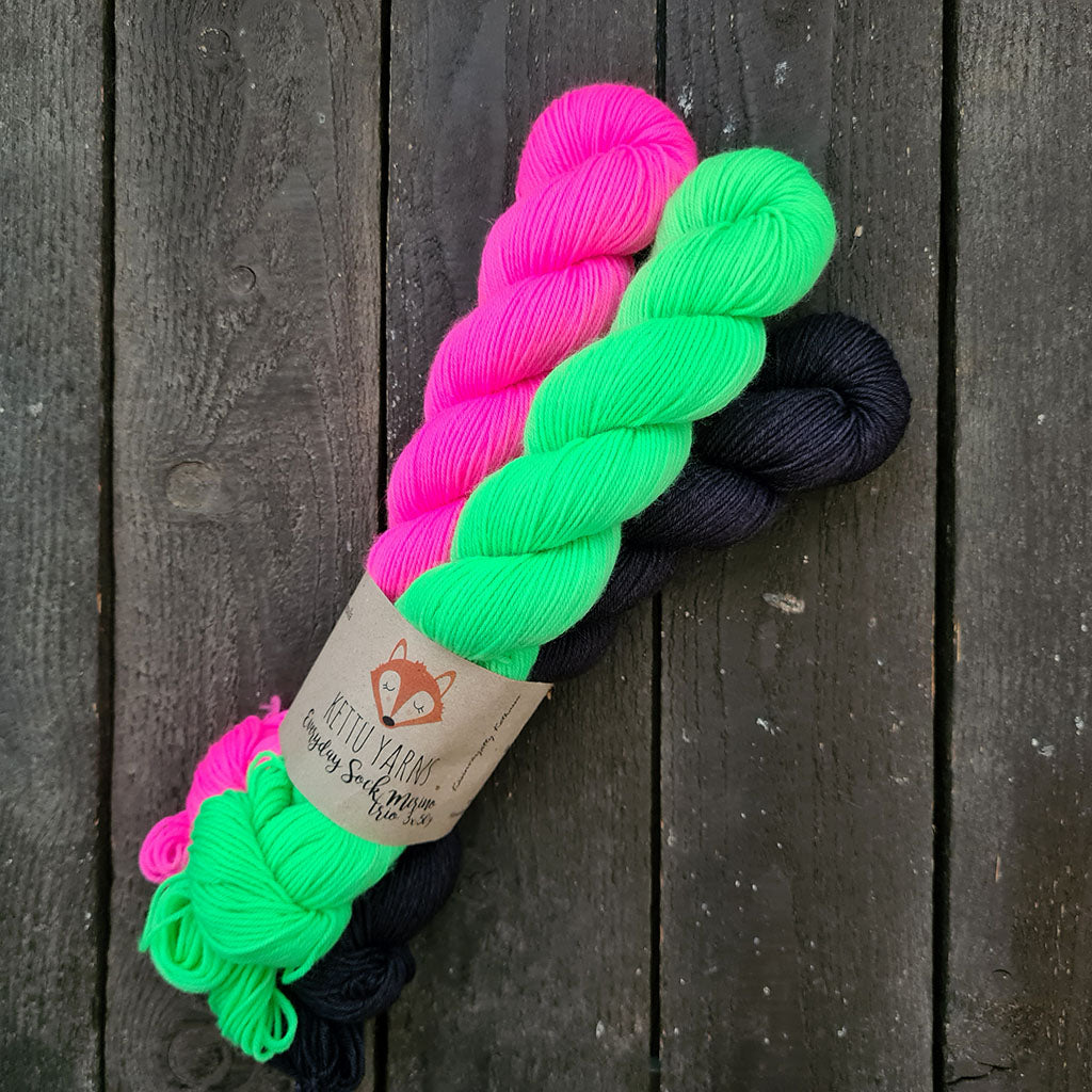 Kettu Yarns – Everyday Sock Merino – Cha Cha Cha Trio – 150 g
