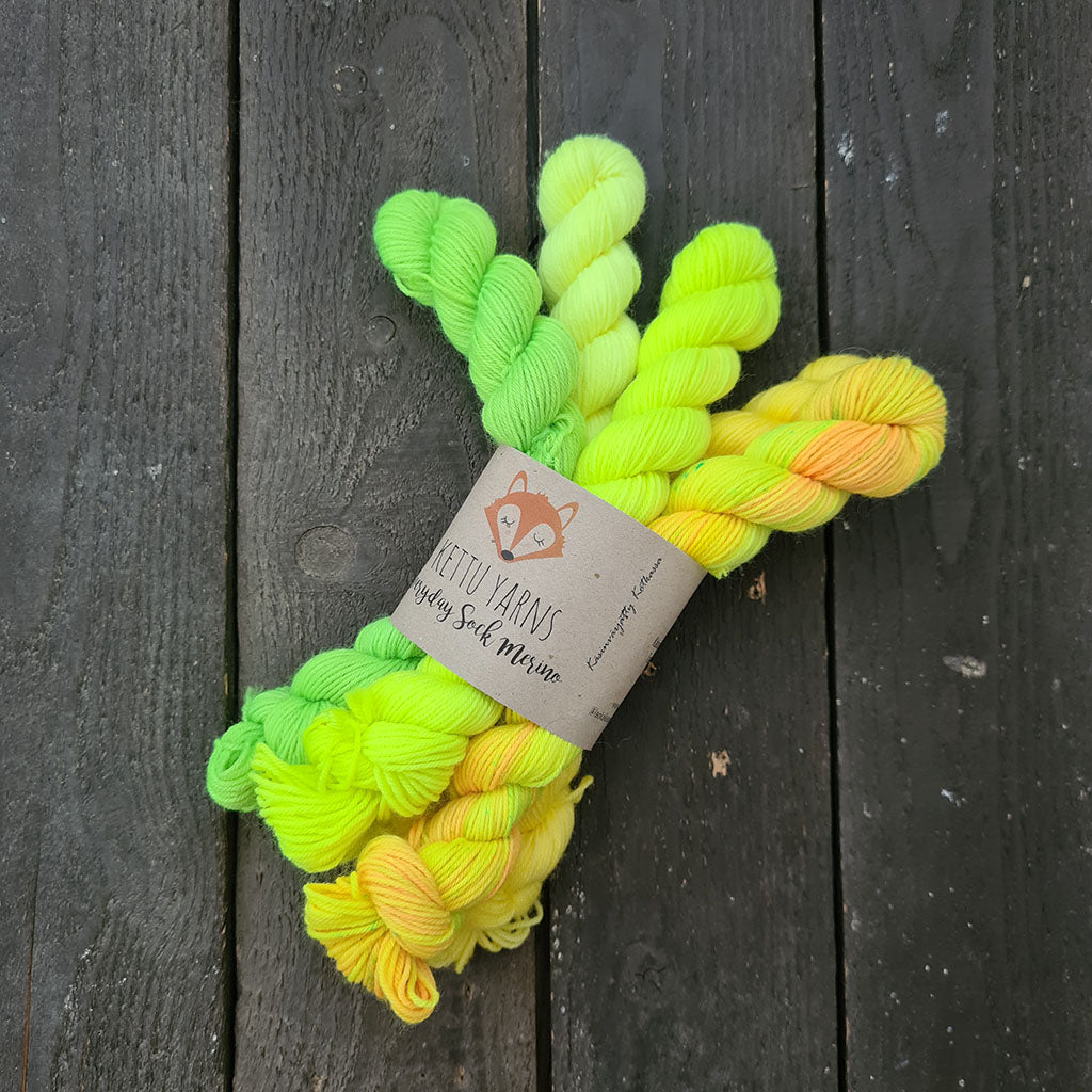 Kettu Yarns - Everyday Sock Merino setti - Citrus Mix - 100 g