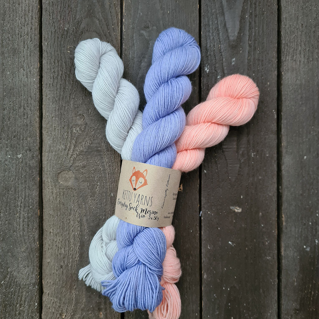 Kettu Yarns – Everyday Sock Merino – Pretty Pastels Trio – 150 g