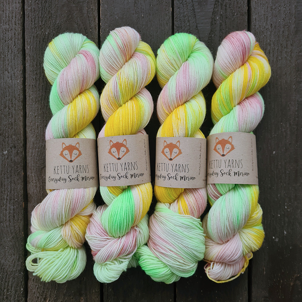 Kettu Yarns Colour of the Month - Everyday Sock Merino - Awakening March - 100 g