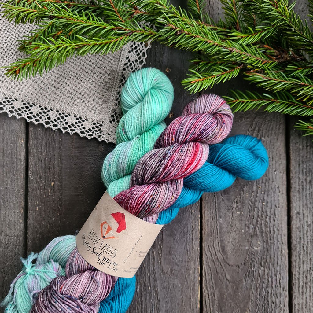 Kettu Yarns – Everyday Sock Merino – Lucky Christmas Trio – 150 g