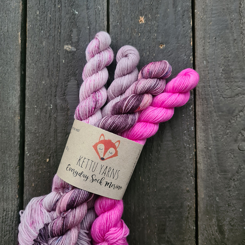 Kettu Yarns No Surprise Mini Club - Everyday Sock Merino set - February - 80 g