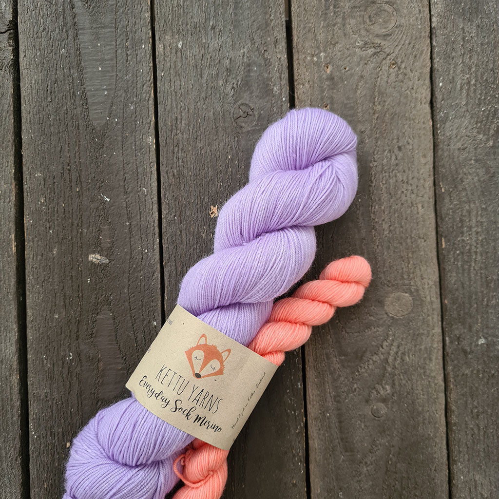 Kettu Yarns - Everyday Sock Merino setti - Lavender Tea - 120 g