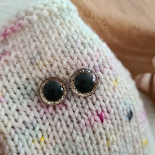 Safety eyes - gold glitter 12 mm