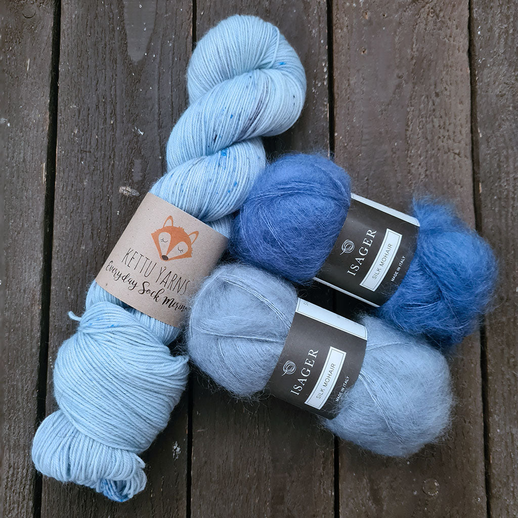 Kettu Yarns + Isager lankasetti - Denim - 150 g