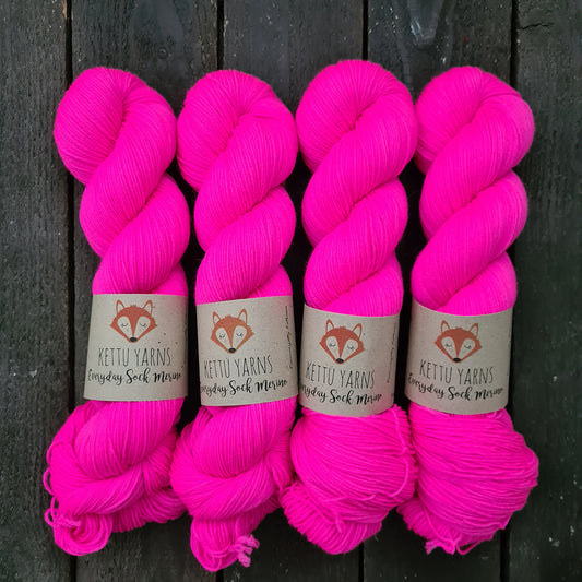 Kettu Yarns - Everyday Sock Merino - Hot Pink - 100 g