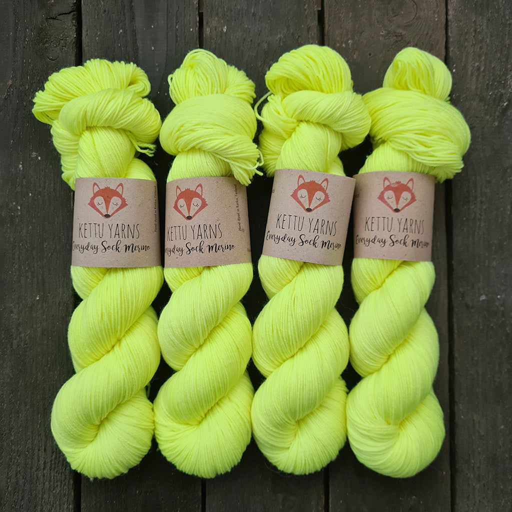 Kettu Yarns - Everyday Sock Merino - Soft Neon Yellow - 100 g