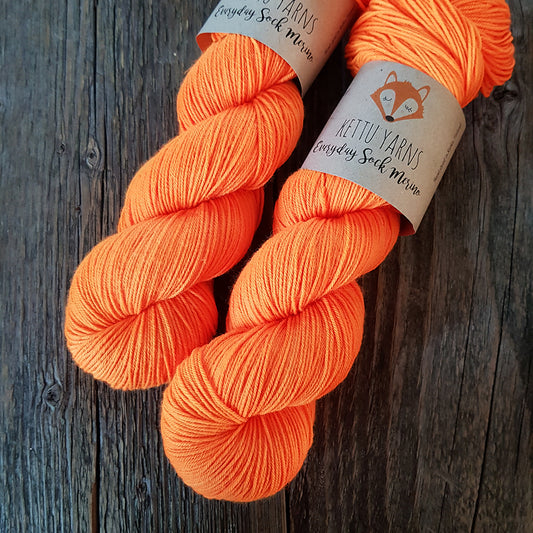 Kettu Yarns - Everyday Sock Merino - Neon Orange - 100 g