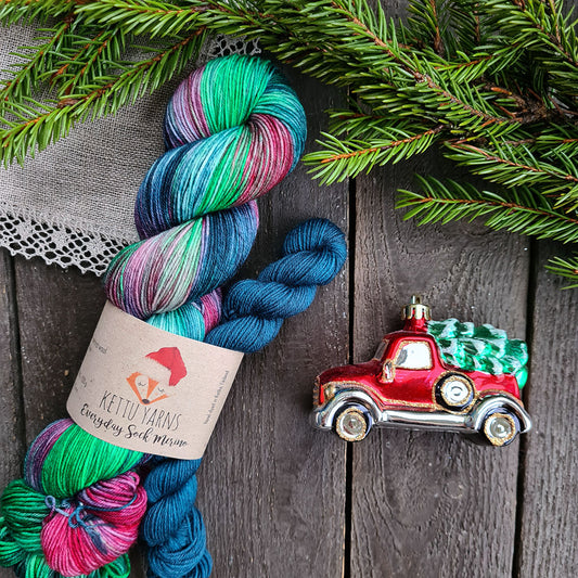 Kettu Yarns - Everyday Sock Merino setti - Driving Home for Christmas - 120 g