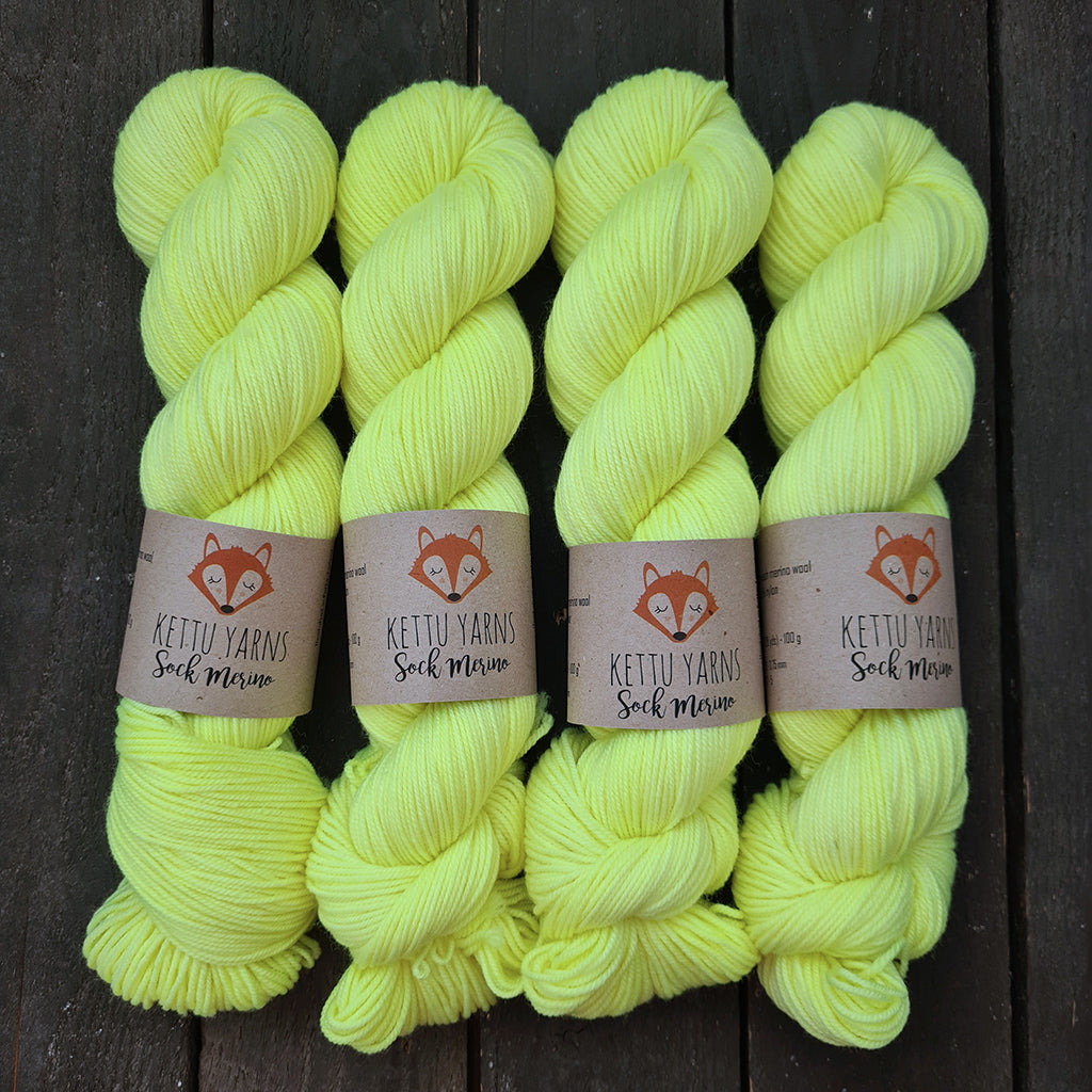 Kettu Yarns - Sock Merino (Sport) - Soft Neon Yellow - 100 g