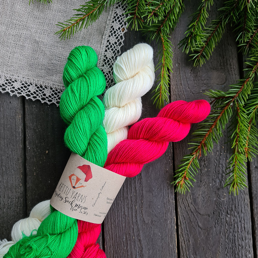 Kettu Yarns – Everyday Sock Merino – Christmas Trio – 150 g