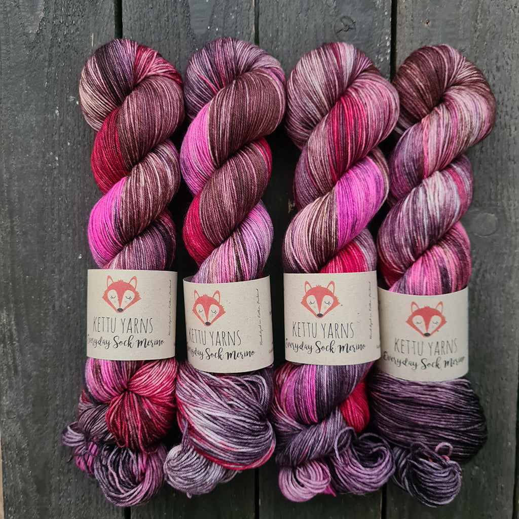 Kettu Yarns - Everyday Sock Merino - Love You Berry Much - 100 g