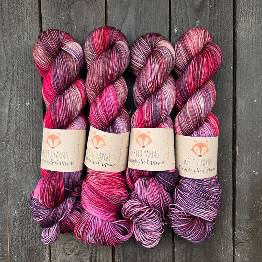 Kettu Yarns - Everyday Sock Merino - Love You Berry Much - 100 g