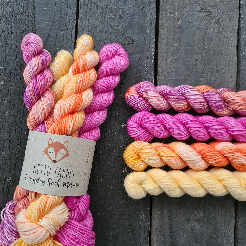 Kettu Yarns No Surprise Mini Club - Everyday Sock Merino setti - August - 80 g