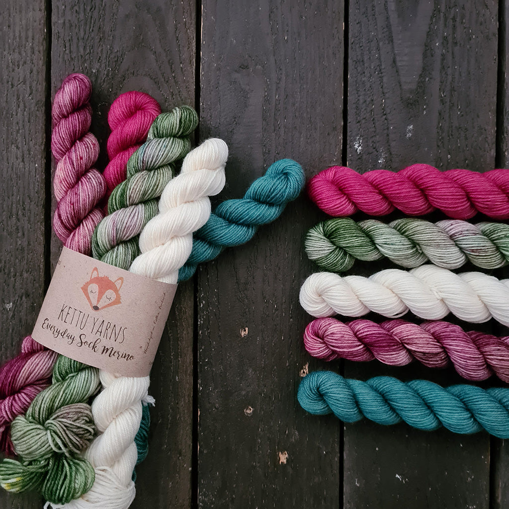 Kettu Yarns No Surprise Mini Club - Everyday Sock Merino setti - December - 100 g