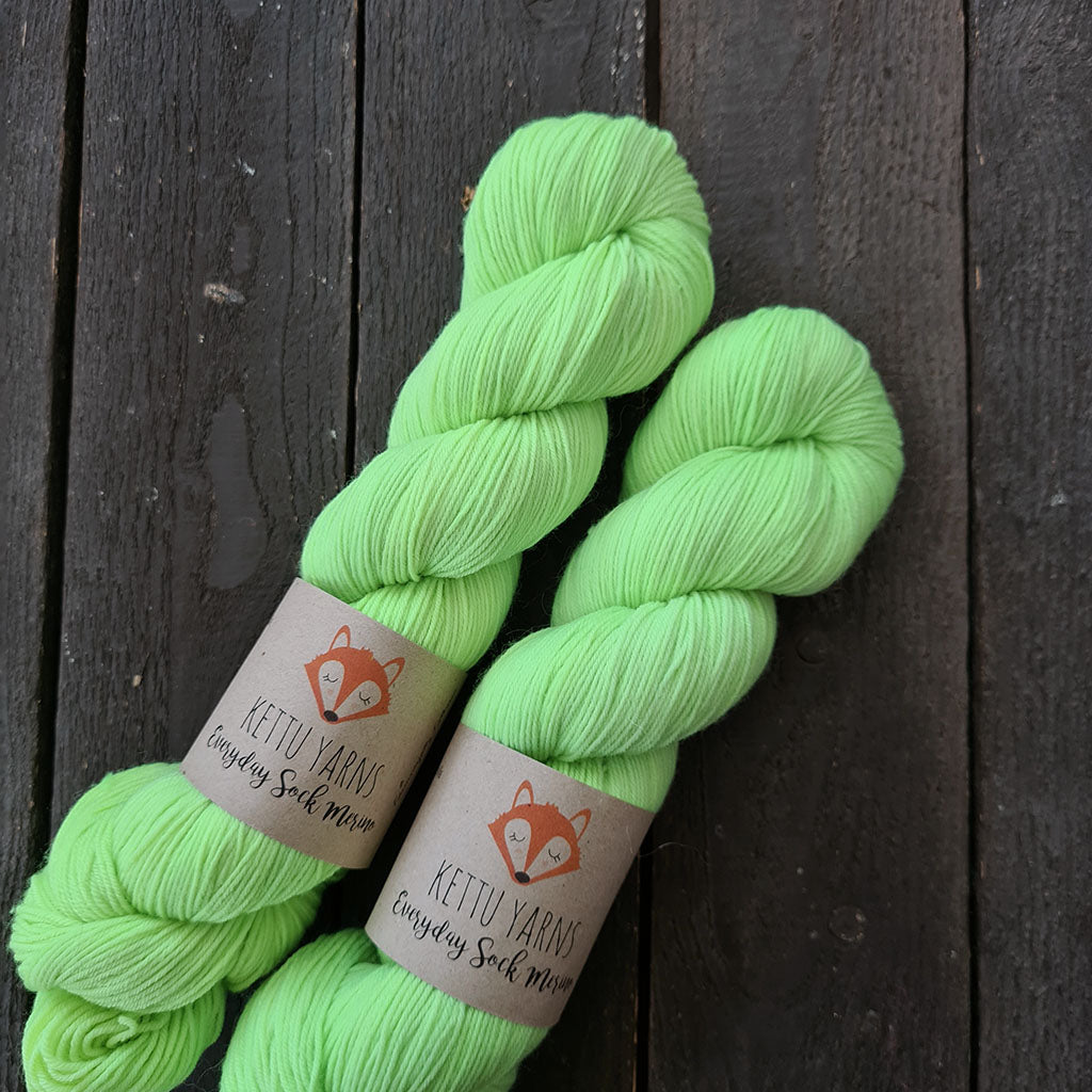 Kettu Yarns - Everyday Sock Merino - Soft Neon Green - 100 g