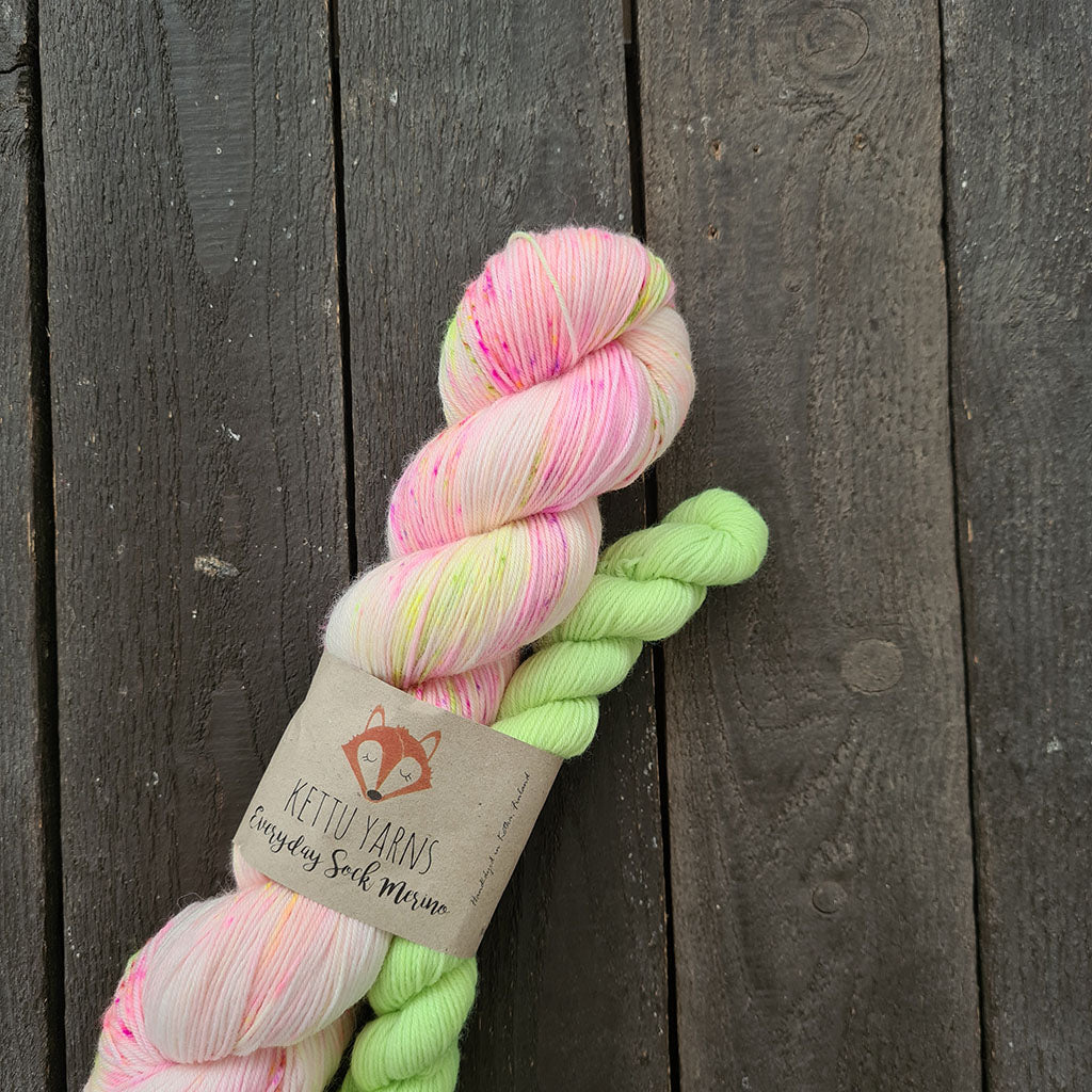 Kettu Yarns - Everyday Sock Merino setti - Neon Sprinkles - 120 g