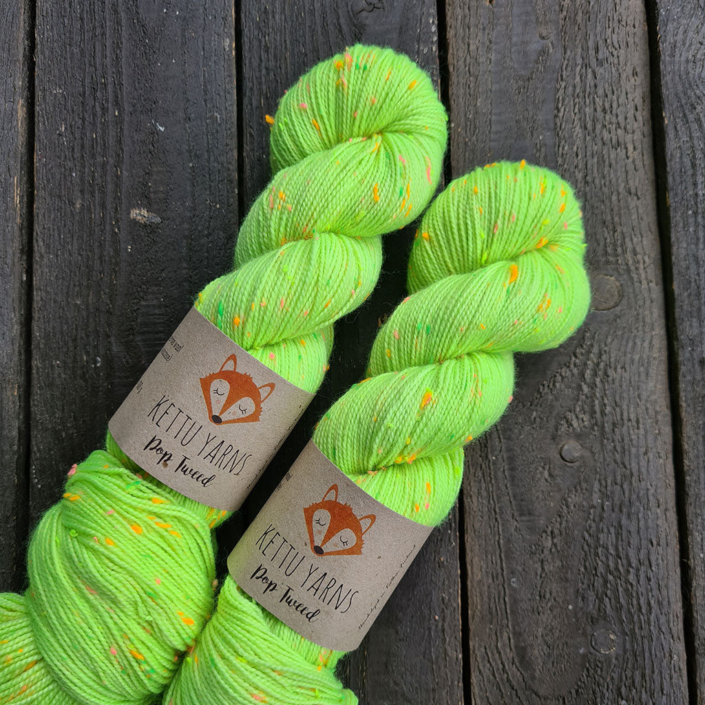 Kettu Yarns - Pop Tweed - Soft Neon Green - 100 g