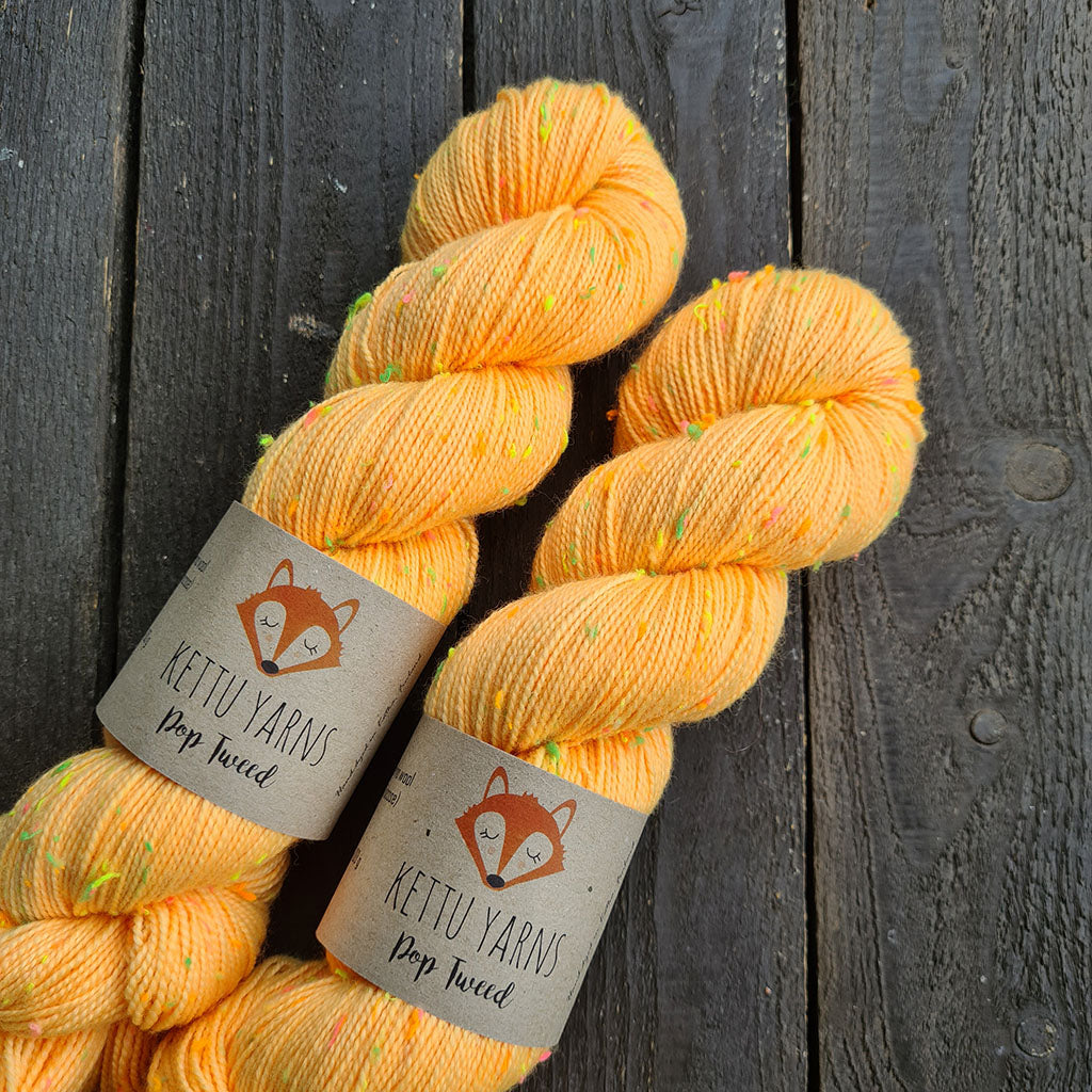 Kettu Yarns - Pop Tweed - Soft Neon Orange - 100 g