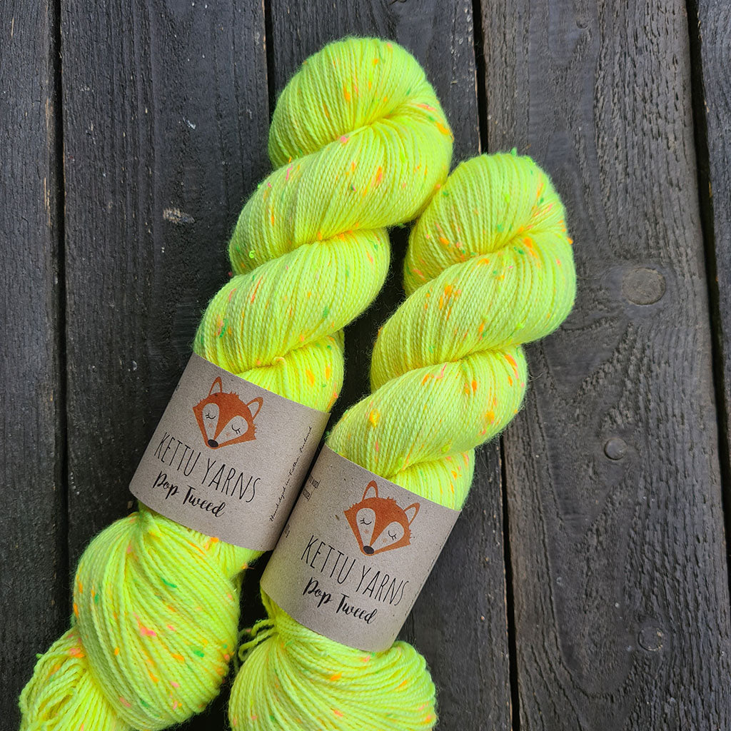 Kettu Yarns - Pop Tweed - Soft Neon Yellow - 100 g