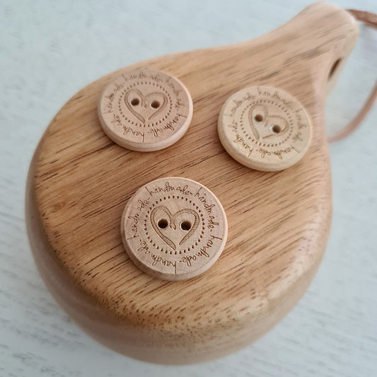 Wooden button - Handmade - 25 mm