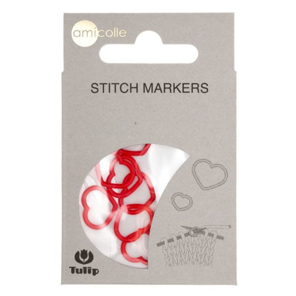 Tulip heart stitch markers - L
