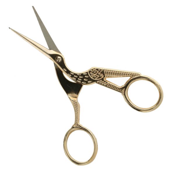 Stork scissors gold - 11.5 cm